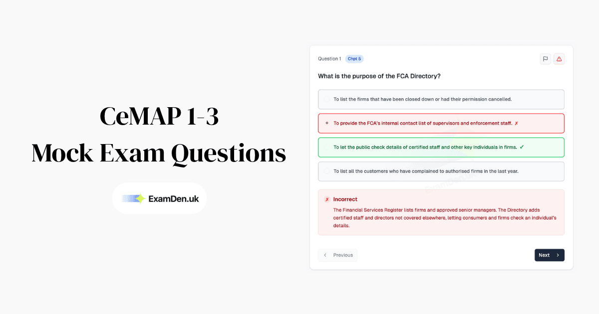 Free CeMAP Mock Exam Questions with Answers (2026)